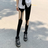 Leggings negros ajustados y calados